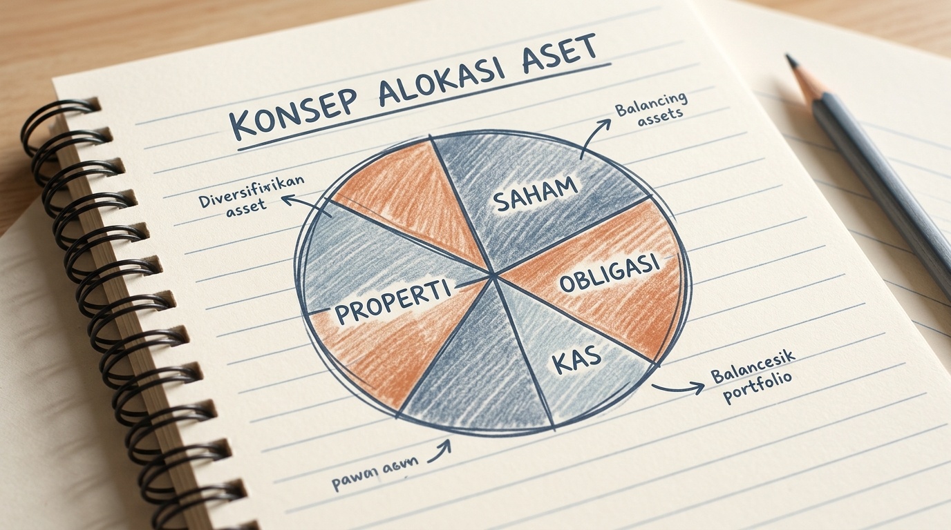 Diagram lingkaran sederhana untuk dasar alokasi aset pemula