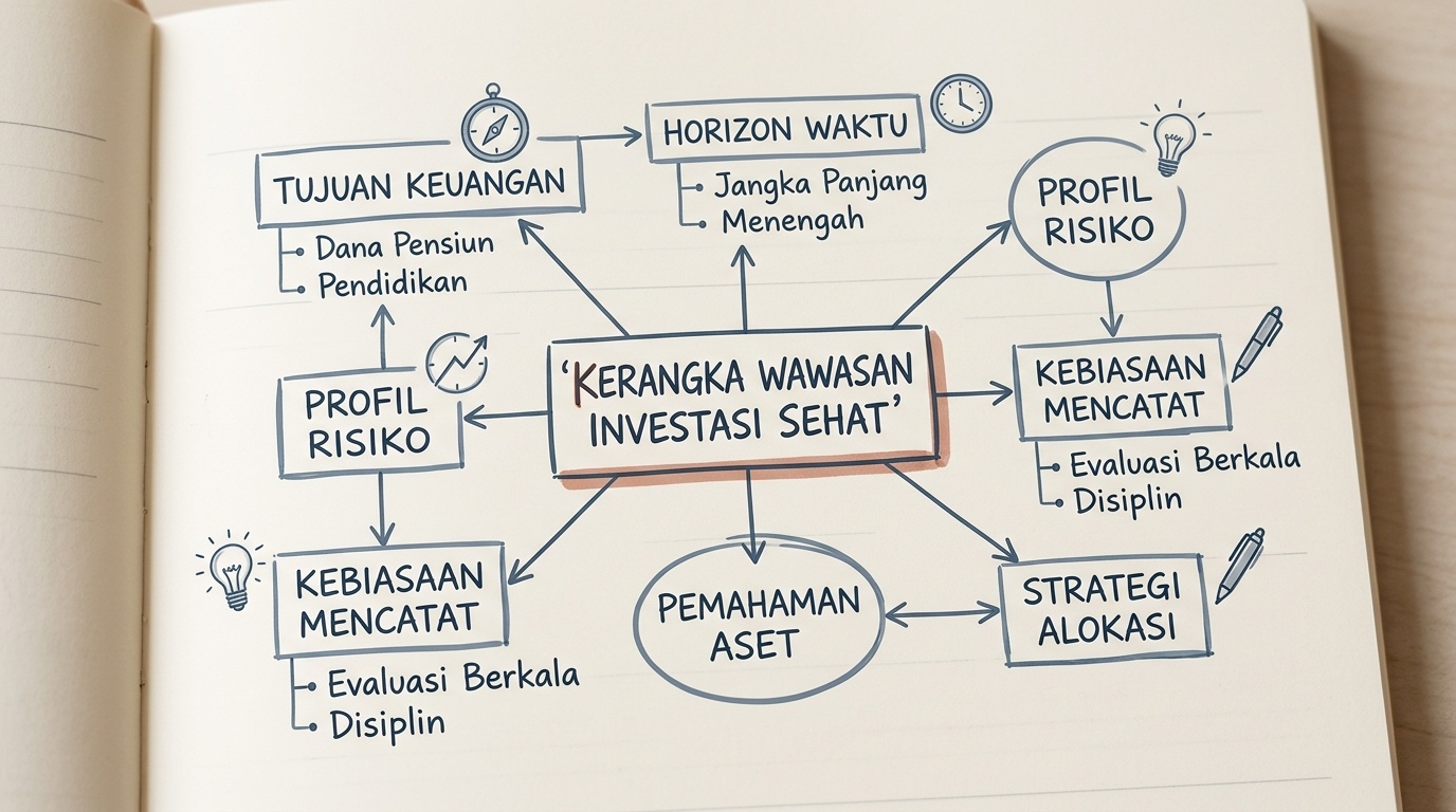 Sketsa kerangka berpikir untuk menyusun wawasan investasi yang sehat